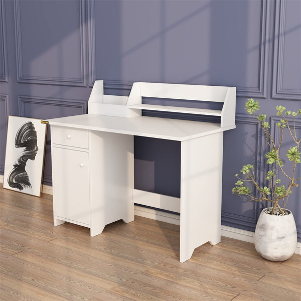 Latitude Run® Computer Desk With Hutch And Drawers, Wood Home Office